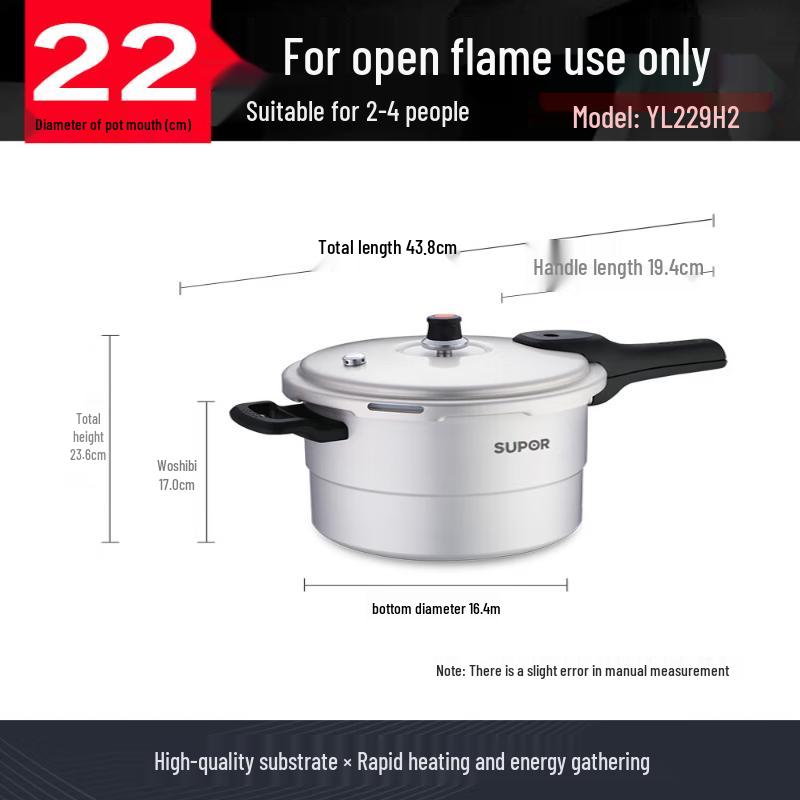 Supor Aluminum Alloy Pressure Cooker with Steamer