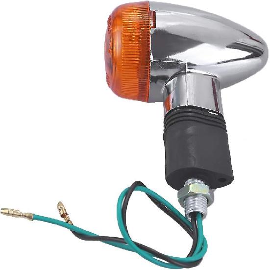 12V Мотоциклетные поворотники Передние Задние Мигающие Индикаторные огни Янтарные Хромированные Пулевидные(4 шт)