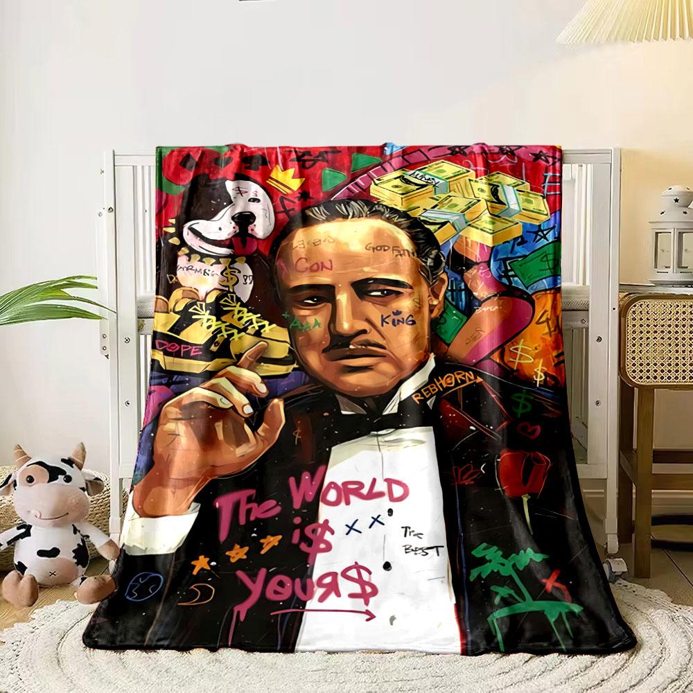 

A colorful graffiti-inspired collage emphasizing wealth, luxury, and power. for all seasons blanket lunch break throw gift 80cm x 120cm