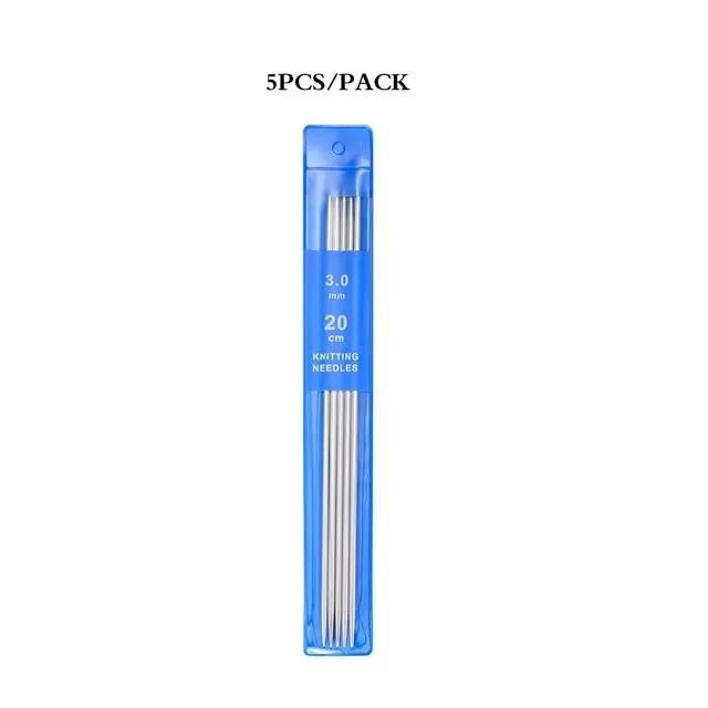 20CM Stainless Steel Knitting Needles 5pcs/Set 2-5MM Double Pointed Straight Knitting Needles for Sweaters Knitting Project