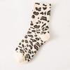 1Pair Men and Women Middle Tube Couple Socks Personality Leopard Print Cotton  Hip Hop European  American Trendy