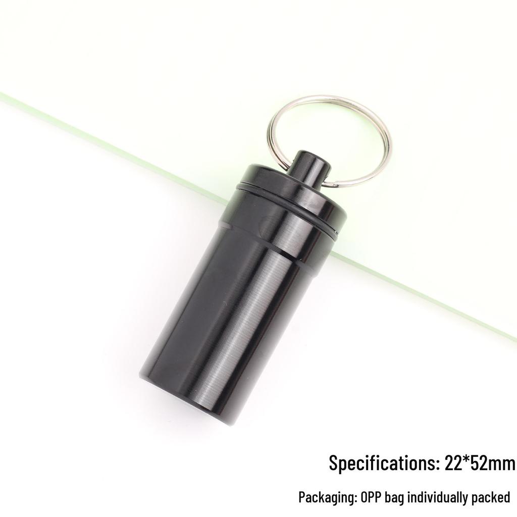Portable Aluminum Pill Case with Keychain & Sealed Earplugs - Outdoor Survival Gear Pendant