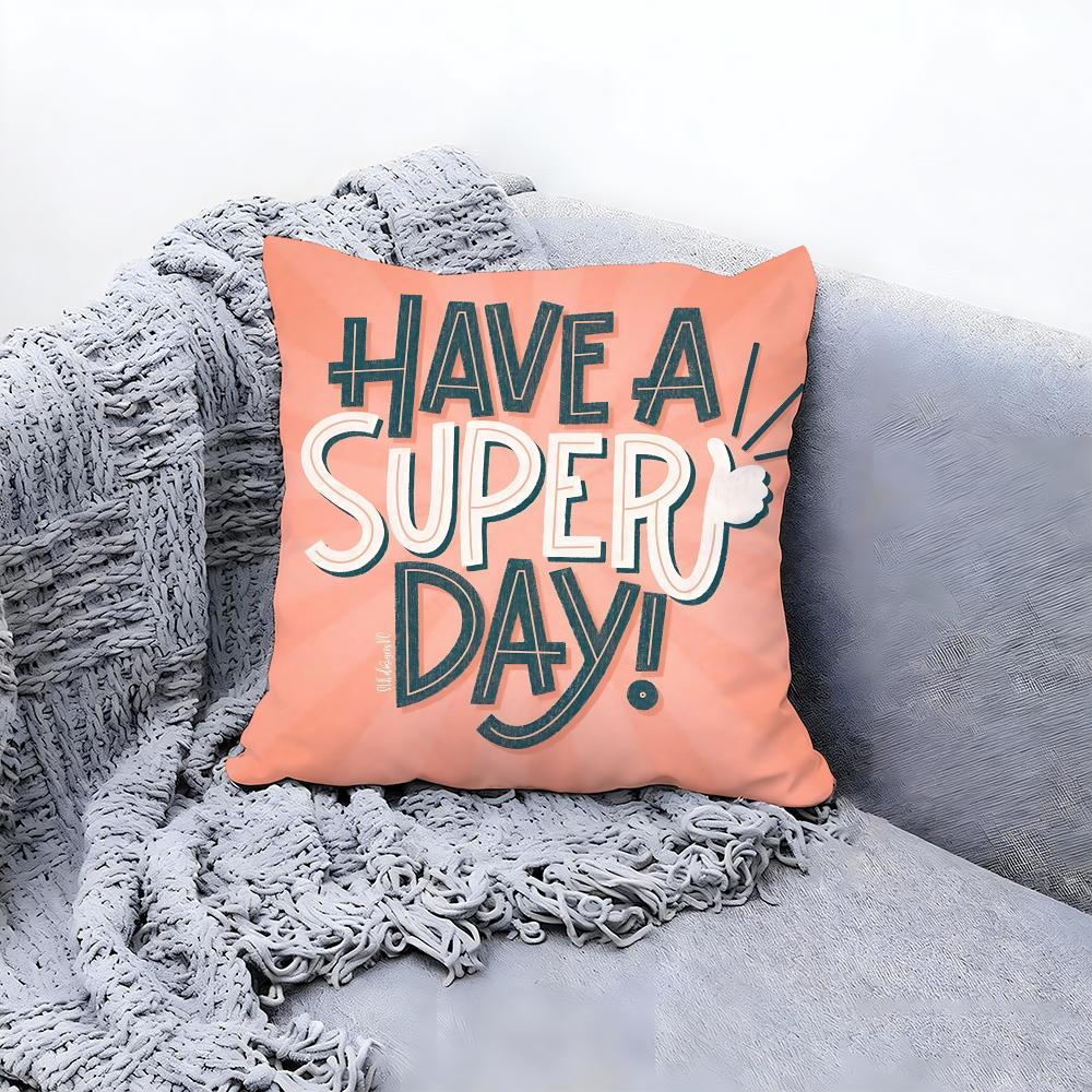 warm good day Cushion Cover Premium Comfort Reversible Pillow Cove Two in One Design for Any Room Car Interior