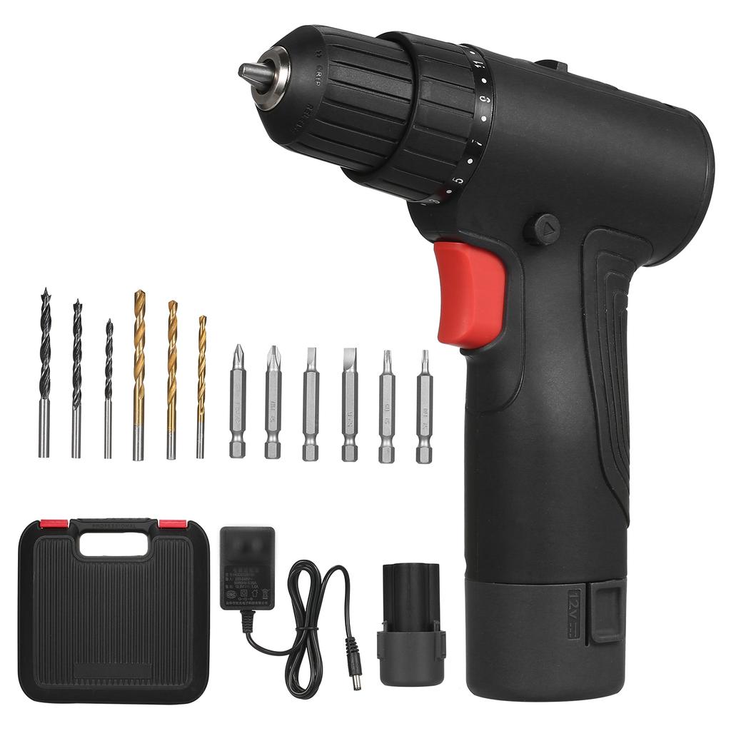 12V Brushless Drill Set, Efficient and Durable, with Multi-functional Accessories Black UK