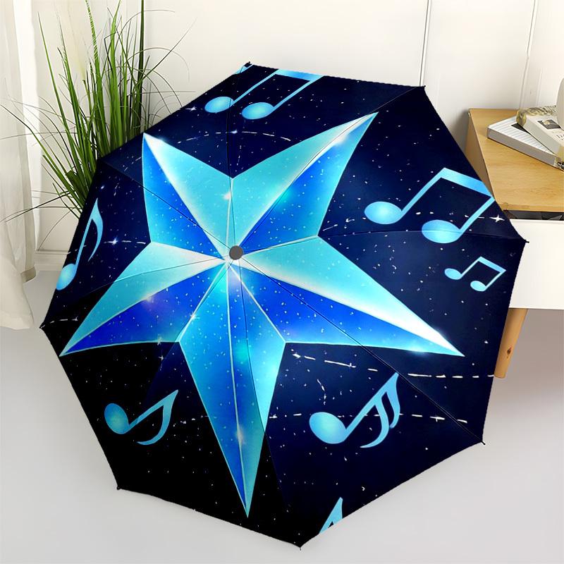 1pc Music Starry Notes Umbrella with Plastic Handle,Compact & Stylish,Suitable for All Seasons Ptys26031