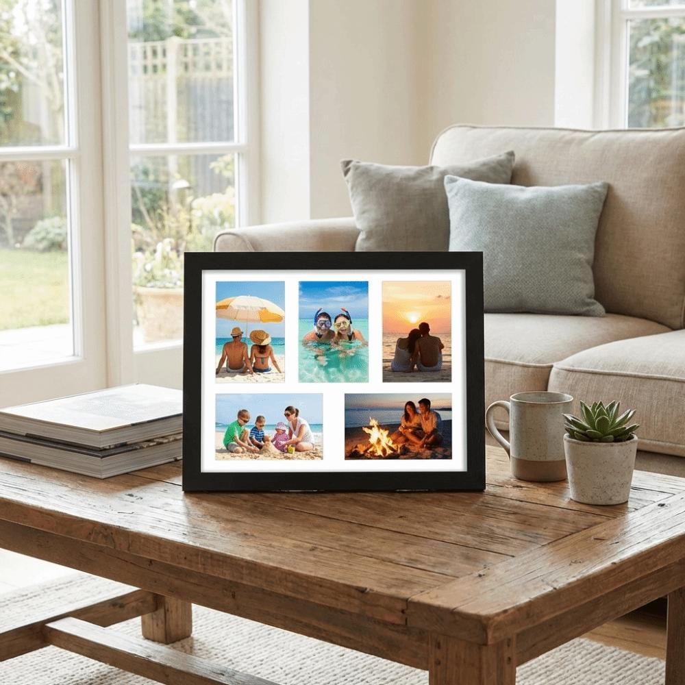 Rectangle 5-Grid Photo Frame Handmade Collage Frame Decorative Frame  Multi-Photo Display