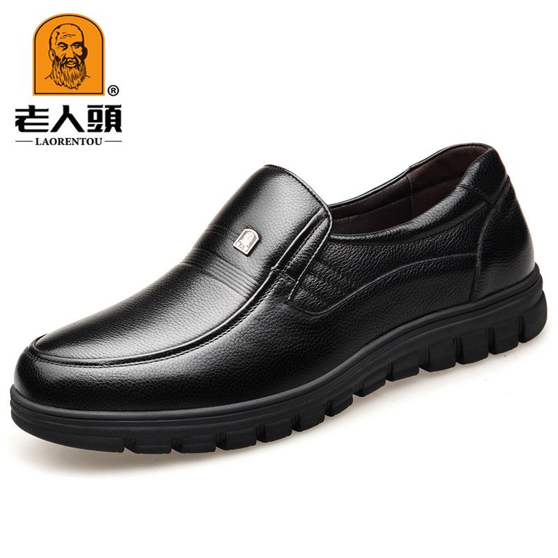 2024 new old people's head leather shoes, men's genuine leather casual overfoot leather shoes, and give dad the first layer of cowhide business leath