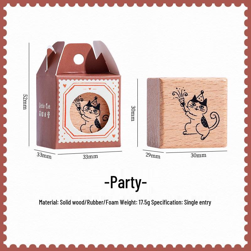 Adorable Cat Wooden Stamp for Diary & DIY Decoration - Choose from 8 Styles