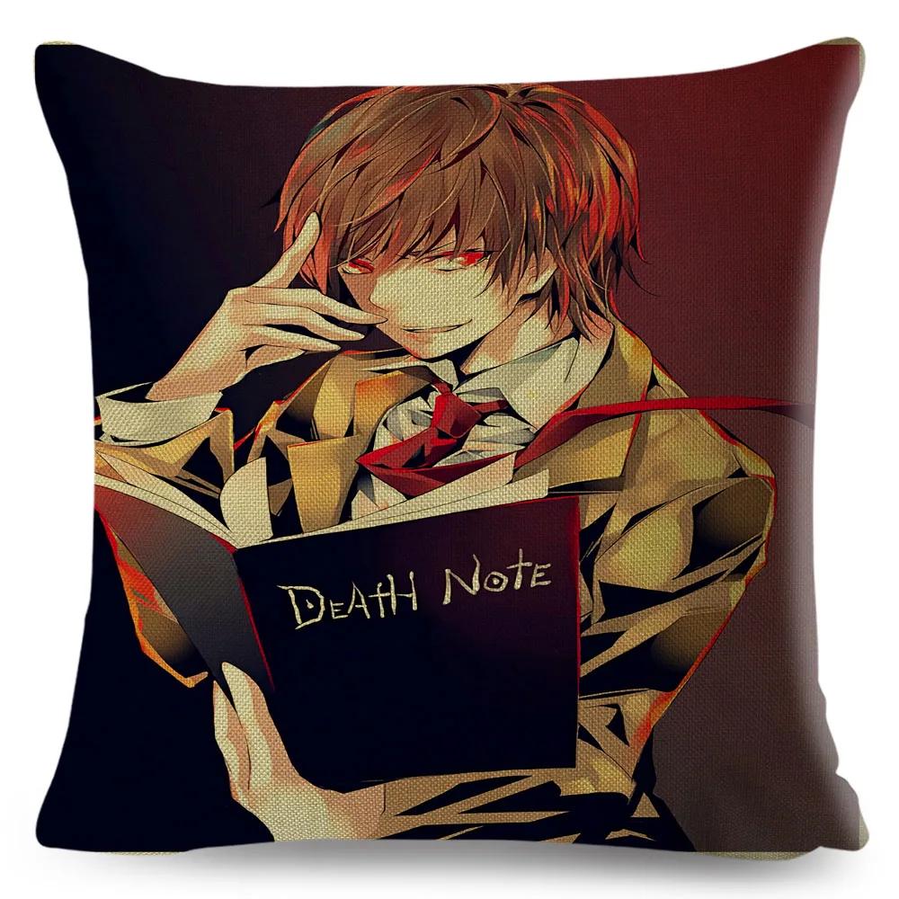 Death Note Cushion Cover Decor Cartoon Classic Anime Print Pillow Case Polyester Pillowcase for Sofa Home Children Room 45x45cm