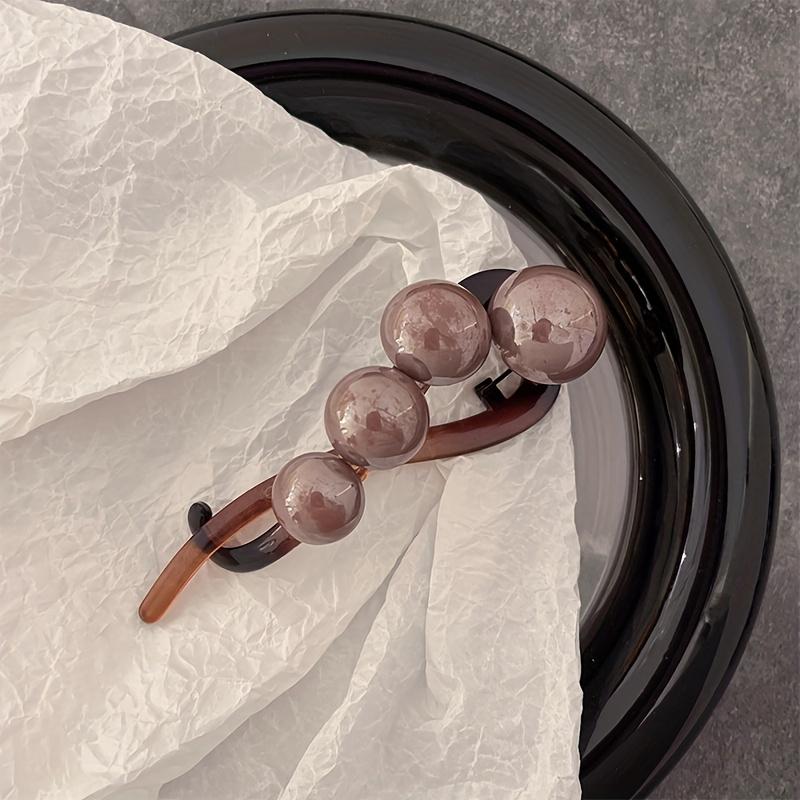 Ladies' Elegant Pearl Hair Clip with Black Ribbon Decoration, Fashionable Hair Accessory, Elegant Hair Clip