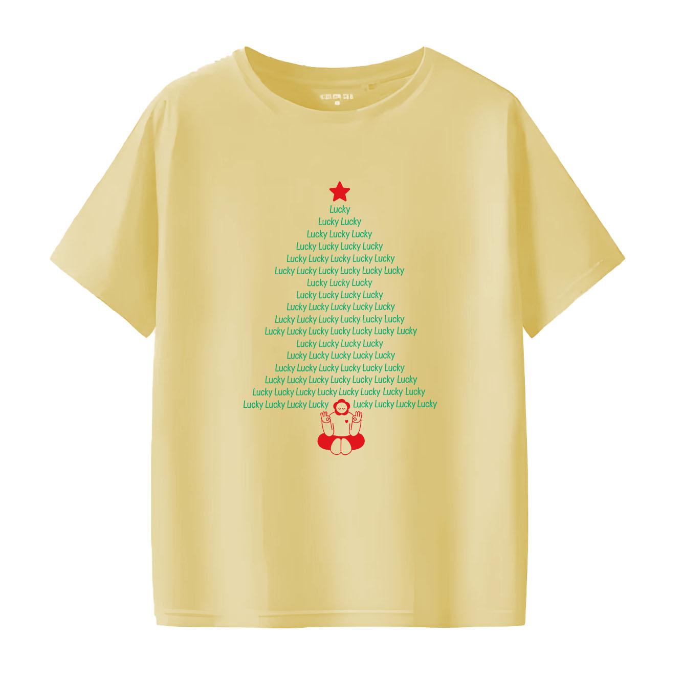 

Fashionable Christmas tree printed Tshirt with casual short sleeves suitable for daily wear in all seasons Womens Tshirt S