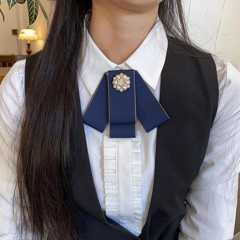 Collar Flower Female Professional Head Flower Set Bank Bow Tie Industrial And Commercial Postal Mail Storage Teller Blue Shirt Jk Tie Accessories