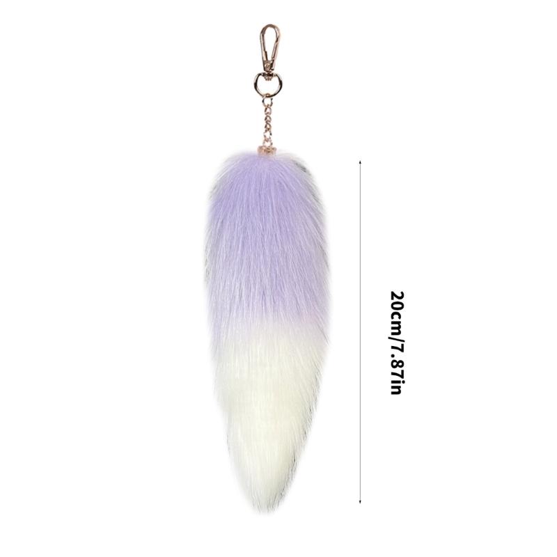 Plush Foxy Tail Keychain Soft and Comfortabel Key Holder 20cm Faux Furry Pendant Charm for Fashionable Accessories