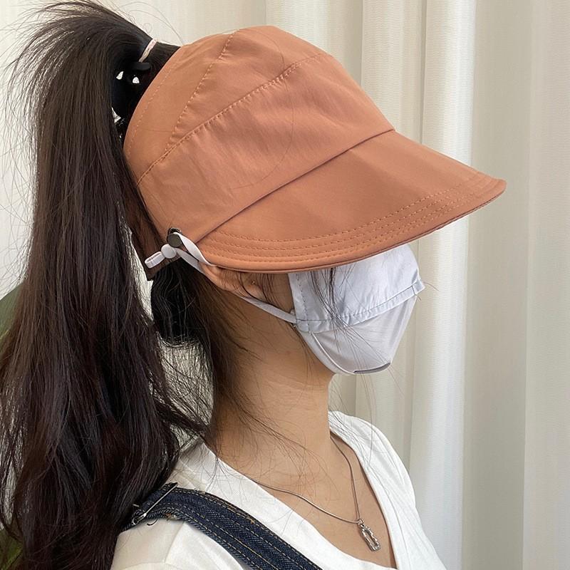 

Ruth empty top sunshade sunscreen hat women s summer ice silk big eaves bucket hat shawl neck basin hat Adjustable