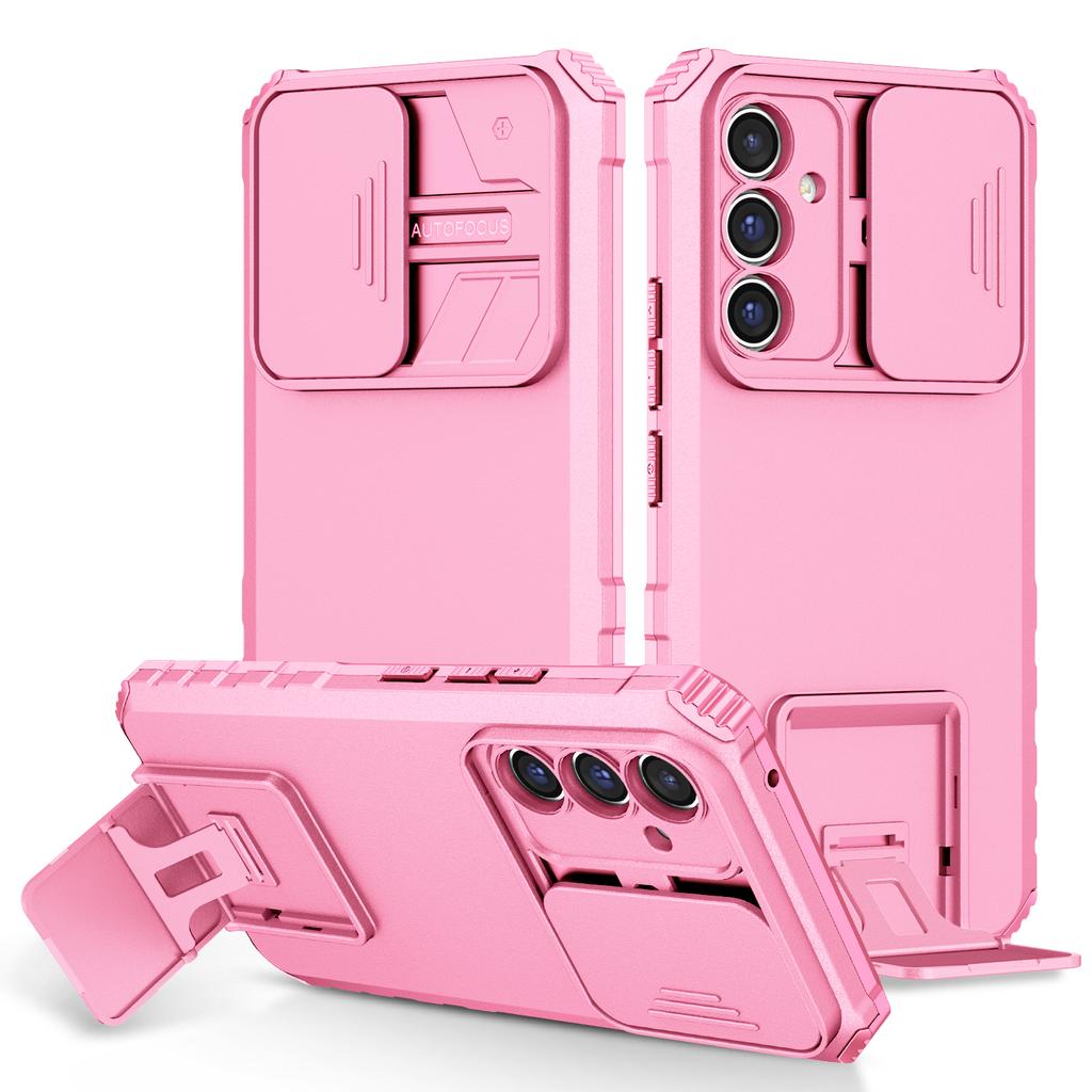 For Samsung Galaxy A36 5G Case Camera Slider PC+TPU Phone Cover with Kickstand