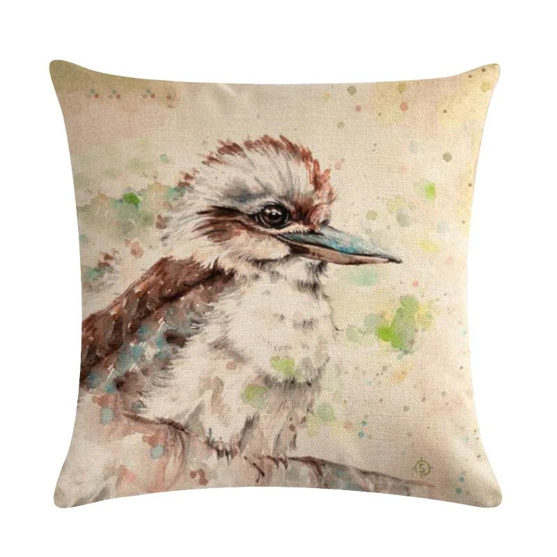 Painted Art Pillowcase Animal Print Linen Pillowcase Chair Sofa Home Decoration Cushion Cover