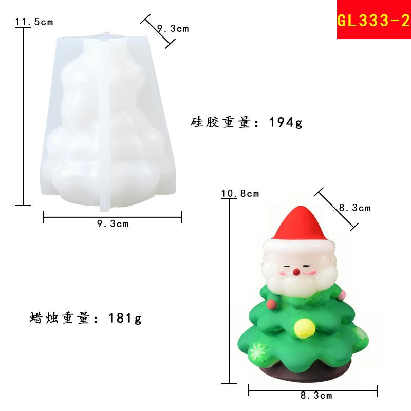 

1Pc Christmas Candle Mold - Santa Claus & Tree Design with Red & Green Colors, Durable Silicone for Candle Making, Resin Plaster