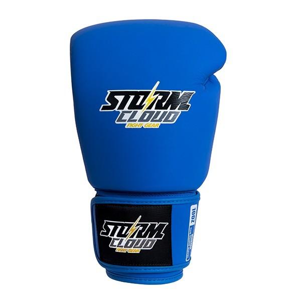 StormCloud Blizzard Classic Genuine Leather Muay Thai Gloves Blue 16oz