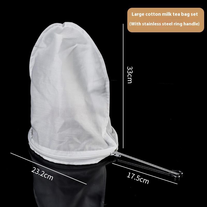 Reusable Mesh Coffee Milk Tea Filter with Handle Multi-function Steel Ring Kitchen Supplies Filter Bag for Brewing