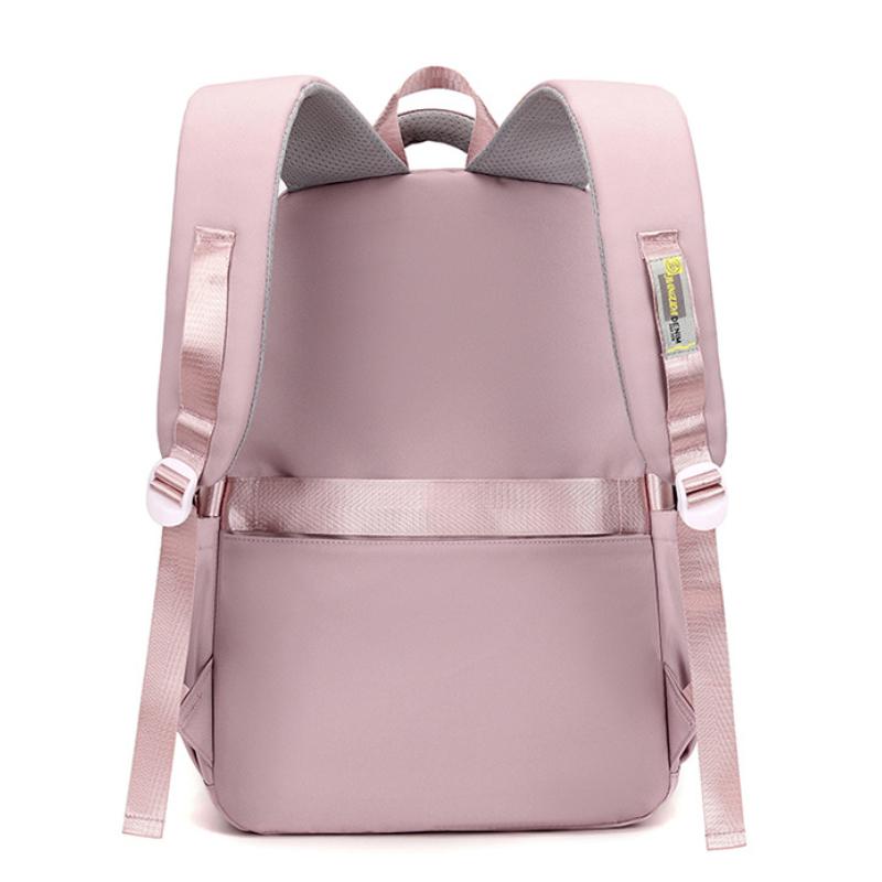 Simple Solid Color Middle School Student Backpack Casual Large Capacity Travel Rucksacks Practical Multi-layer Pockets High School Girls School Bags