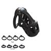 New Male Chastity Embedded Resin Cage with 4 Adjustable Rings Breathable Resin Chastity Belt for Penis Ring Chastity Toy 18+