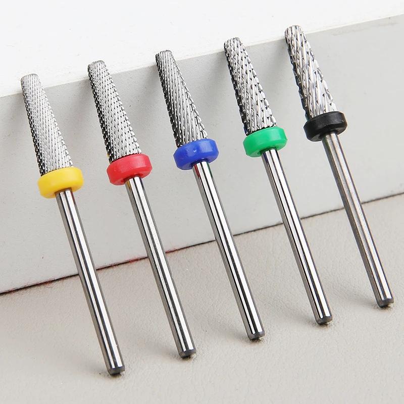 5 In 1 Tungsten Steel Nail Drill Bit For Manicure Gel Polish Remover Cutter Bits Electric Pedicure Tool