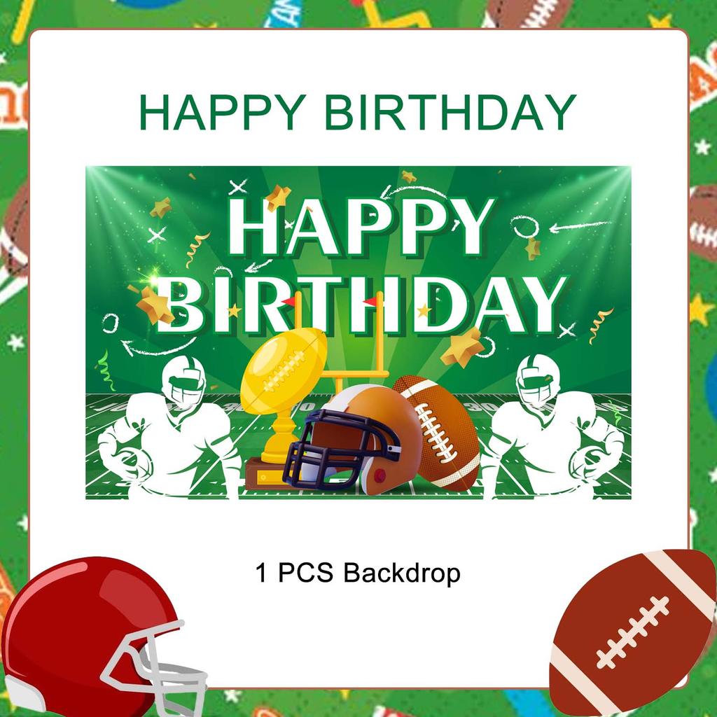 Football Birthday Party Decoration,Football Party Backdrop,71x43''Football Party Background,Happy Birthday FootballBackdrop&Football Birthday Backdrop