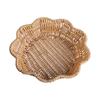 3pcs Imitation Rattan Woven Snacks Storage Basket Multipurpose Round Shaped Bread Fruit Serving Tray Desktop Candy Plate