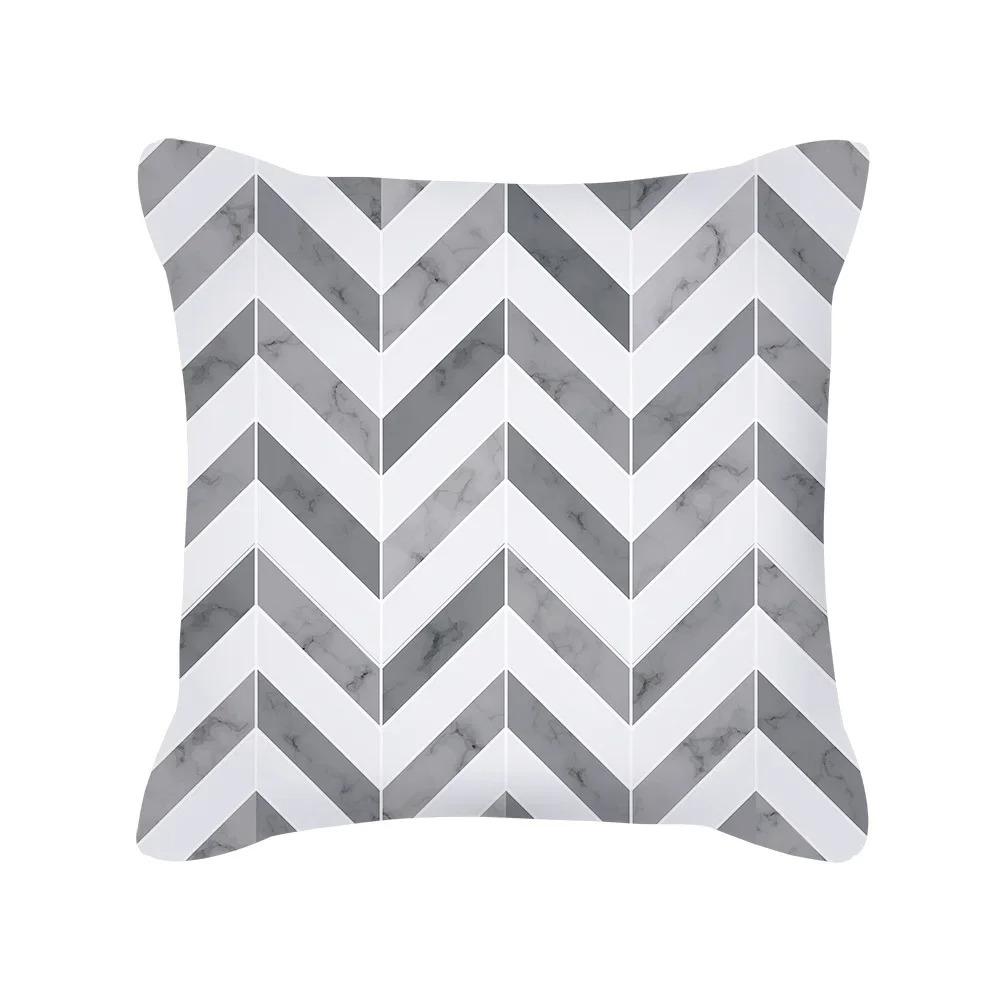 Kissenbezug schwarz und weiß, Kissenbezug mit geometrischem Druck, Moderner und schlichter Stil, Heimdekoration, für Sofa