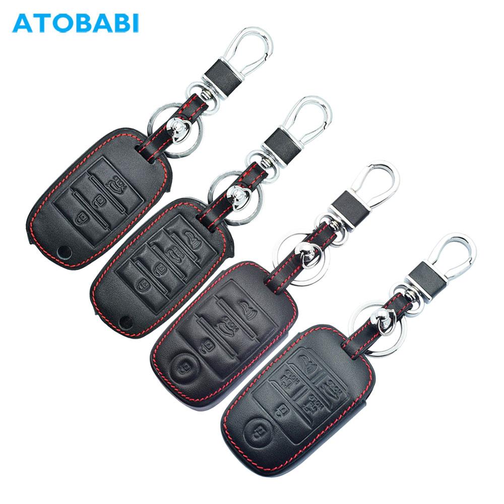 Leather Car Key Case Remote Key Cover For Kia Rio Sorento Optima Forte Niro Soul Sedona Sportage Ceed K3 Cerato Seltos Accessory