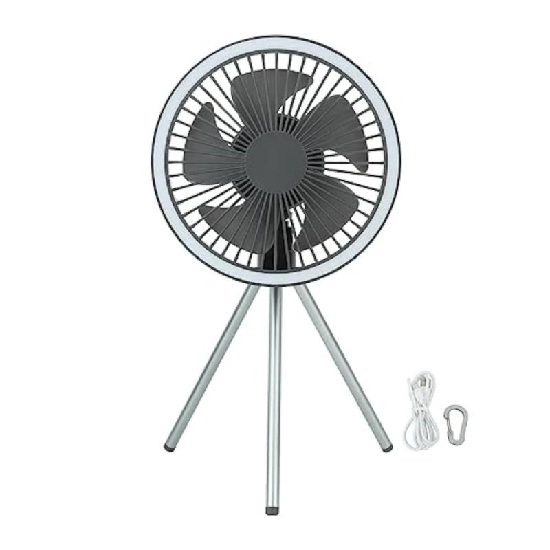 

Вентилятор для кемпинга 10000 мАч, перезаряжаемый, настольный, портативный циркулятор, беспроводной потолочный электрический вентилятор с повербанком, светодиодное освещение