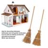 20pcs Wooden Mini Witch Broom White Rope Yellow Halloween Witch Broom 5.5in Mini Witch Brooms Miniature Witch Broom Party Favors