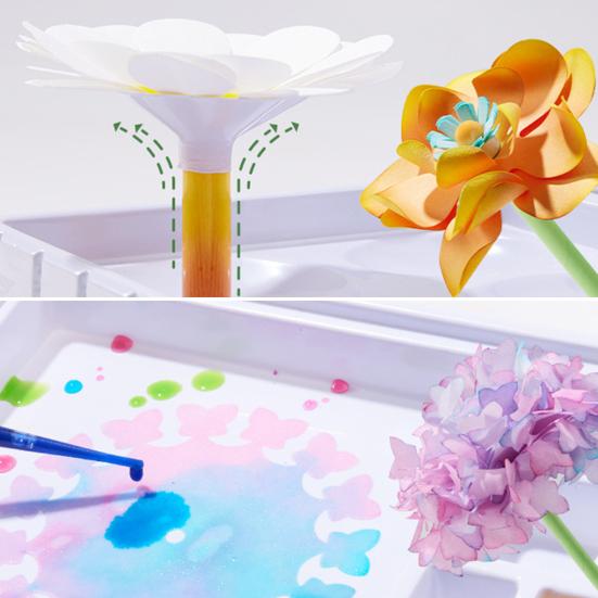 1 Set DIY Watercolor Flower Art Kit Handcrafted Coloring Paper Flower Kit