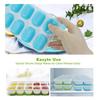 14-Grid Ice Cube Trays Silicone Ice Mold with Removable Lid DIY Homemade Popsicle Mould for Cocktail Freezer Kitchen Bar Tools