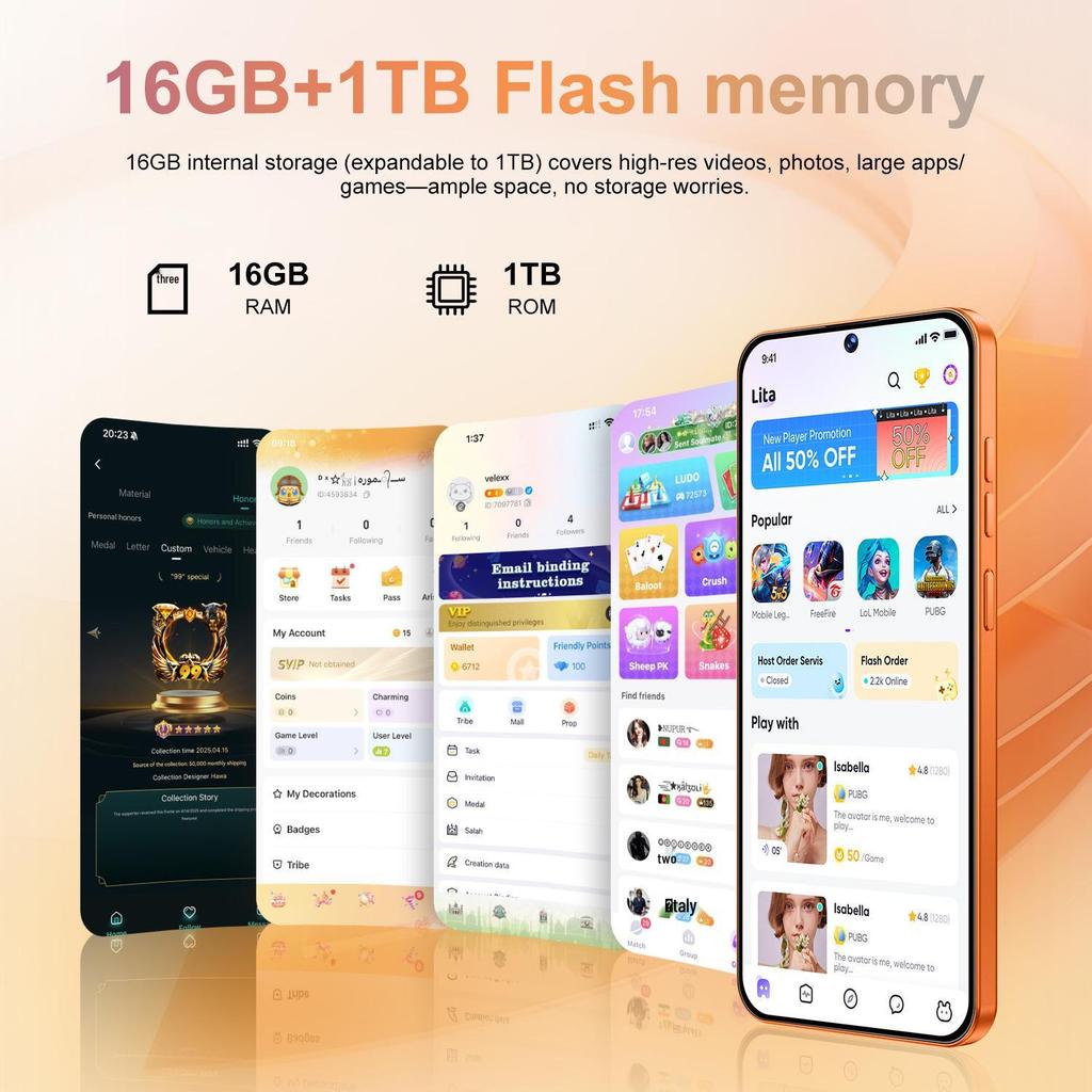 Smartphone X9PRO 5G 16GB+1TB - Artículo Popular