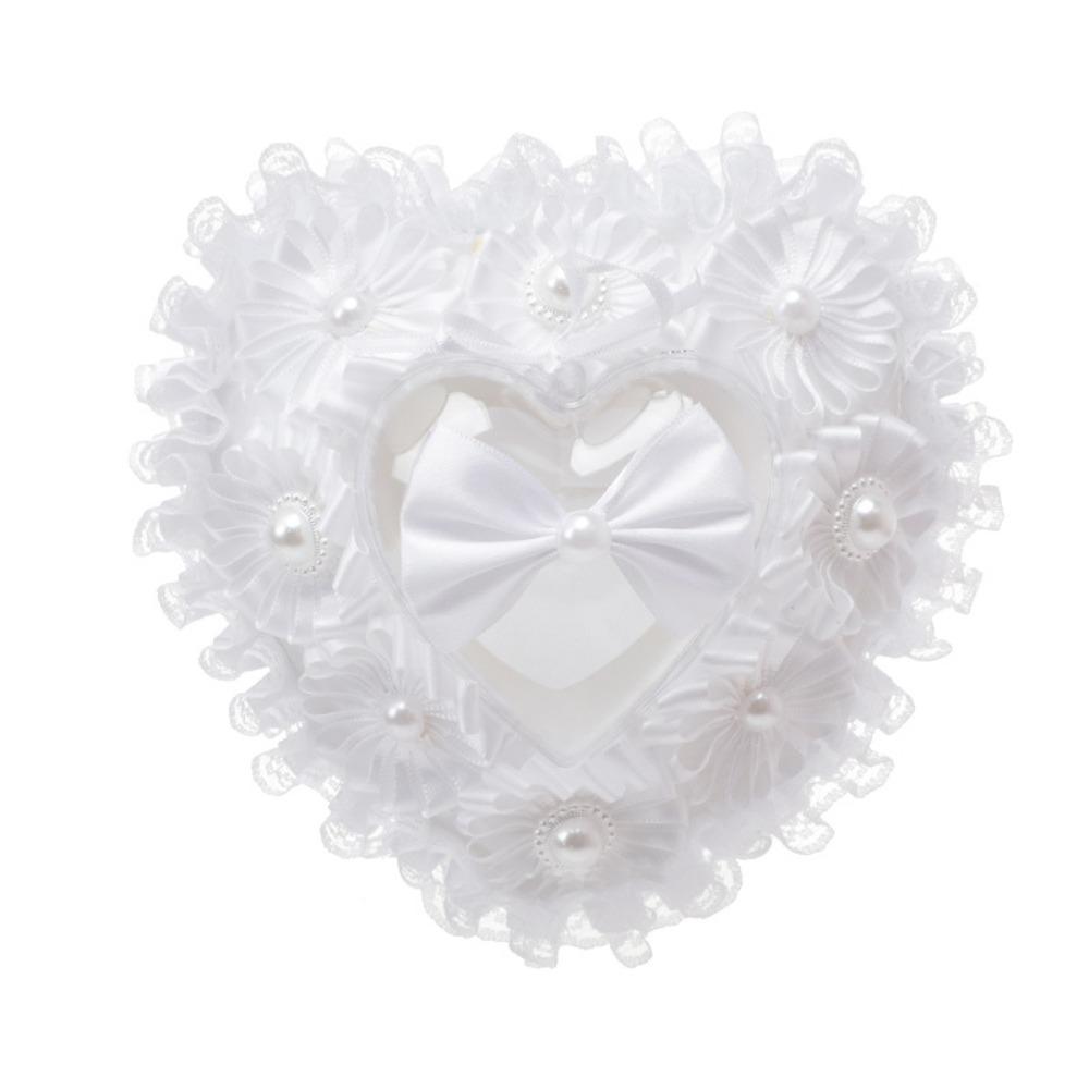 Flower Decorated Heart Shaped Ring Box Luxury Wedding Ring Box Ring Bearer Box  Proposal Event