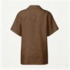 Men's Casual Short Sleeve Shirt Cotton Linen Blend Button Down Collar Lightweight Summer Top Beachwear