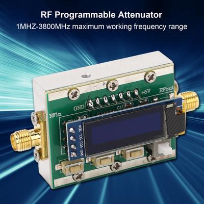 מנחת RF לתכנות 1-3800MHz מודול דיגיטלי 0-31dB מתכוונן מדרגה של 1dB שליטה חוזרת 5V מנחת דיגיטלי