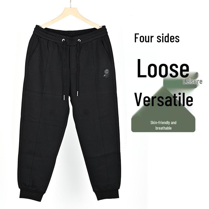 

2025 Cross-Border European & American Embroidered Autumn/Winter Joggers: Unisex Cuffed Casual Sweatpants 35 чорний