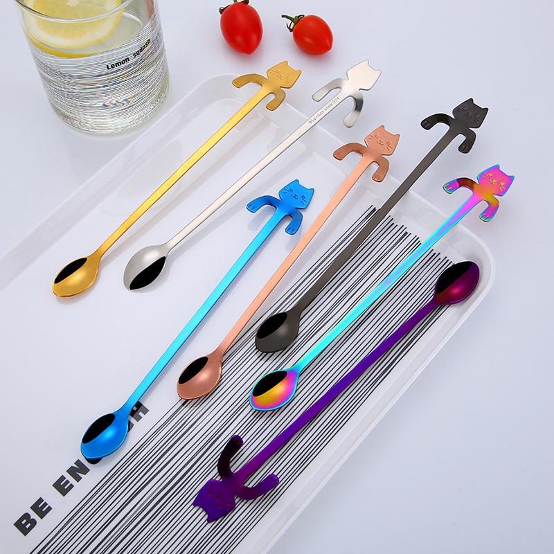 304 Stainless Steel Cat-Shaped Coffee Stirring Spoon