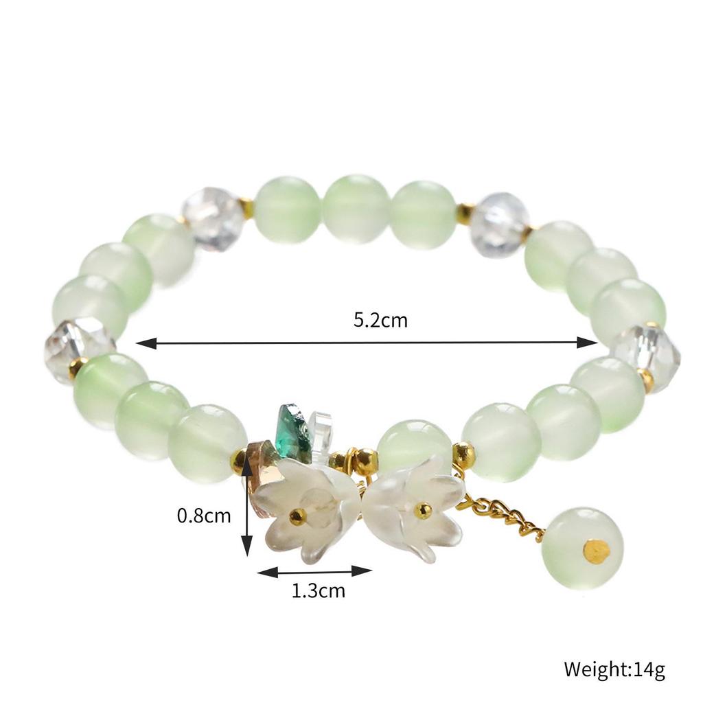 Floral Butterfly Glass Beaded Bracelet: Perfect Gift for Friends, Students, and Girls