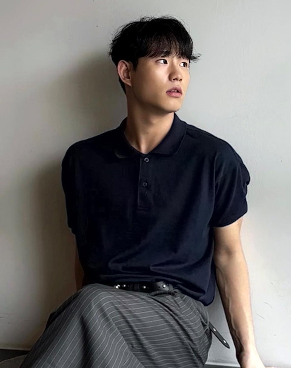 Classic Semi-Overfit Cotton Pique T-Shirt [Navy] Navy/M