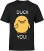Funny Men's T-shirt With Print Slogan Duck Duck You Humorous