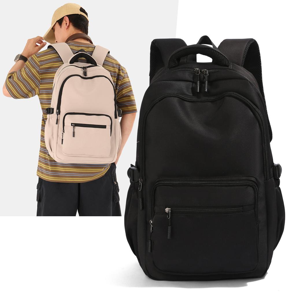 School bag, simple and fashionable, unisex travel casual school bag, large capacity backpack, trendy wear-resistant, water-repellent student bag