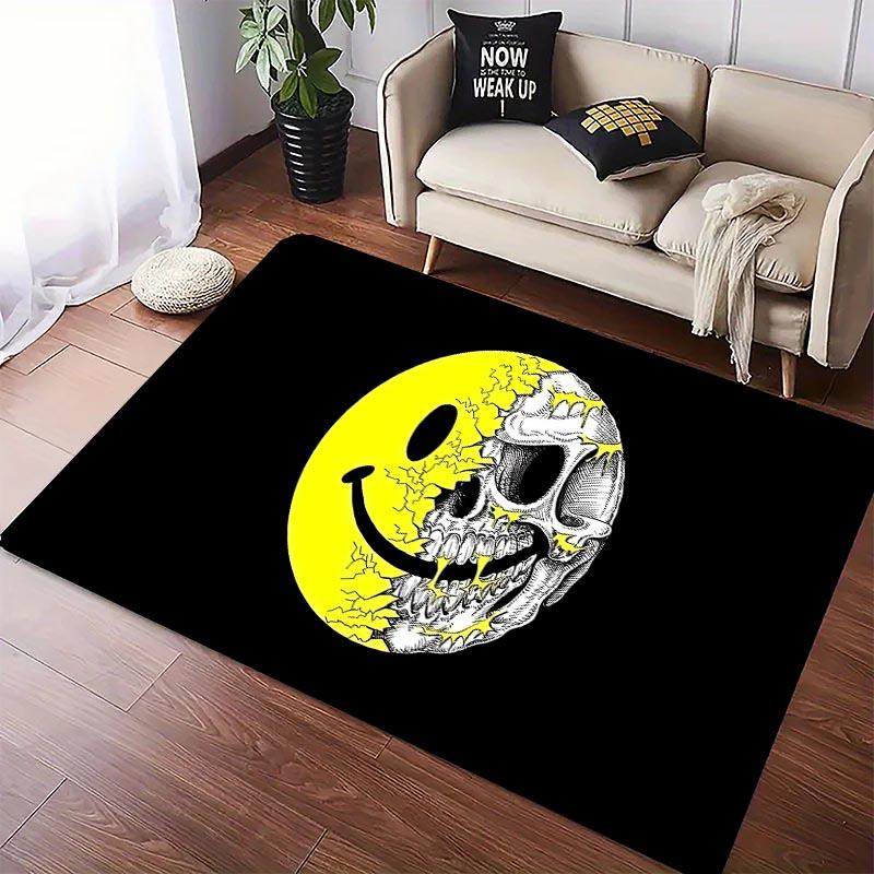 Tappeto Teschio Faccia Sorridente Creativo Divertente per Soggiorno Camera da Letto Corridoio Alfombra Antiscivolo Tappeto Divano Zerbino Decorazione Casa Tapete