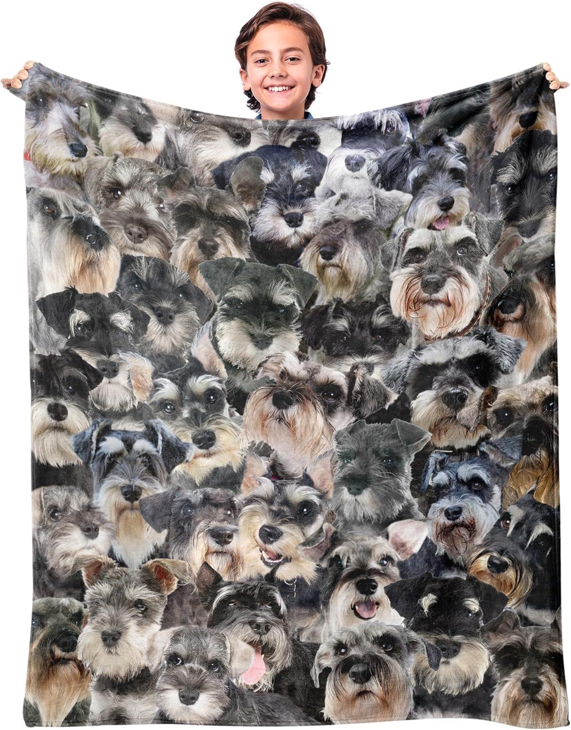 

1PC Cute Dogs pattern Throw Thin Blanket Gifts for Couch Bed Car Home Camping for Animals kinds of Dogs Lovers all season use 30x40in