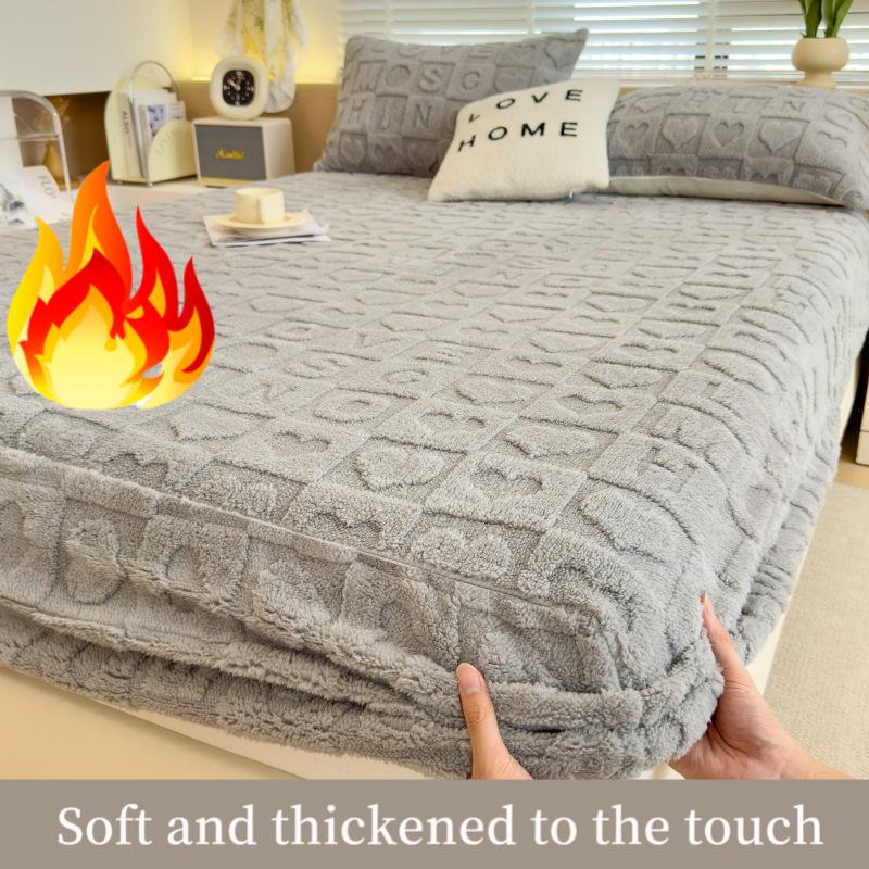 2025Warme Milch Samt Bettlaken Einzelstück Herbst Winter Bettdecke Taft Matratzenschoner