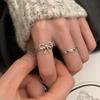 Adjustable Irregular Bow Ring Niche Design Light Luxury High-end Sense Fashionable Personality Women's Index Finger 100% Match Ring