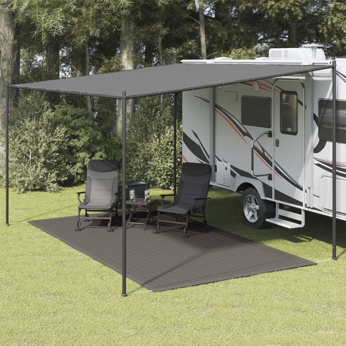 Tapis de tente - vidaXL - 250 x 400 cm - Gris - Imperméable - Fixation pratique