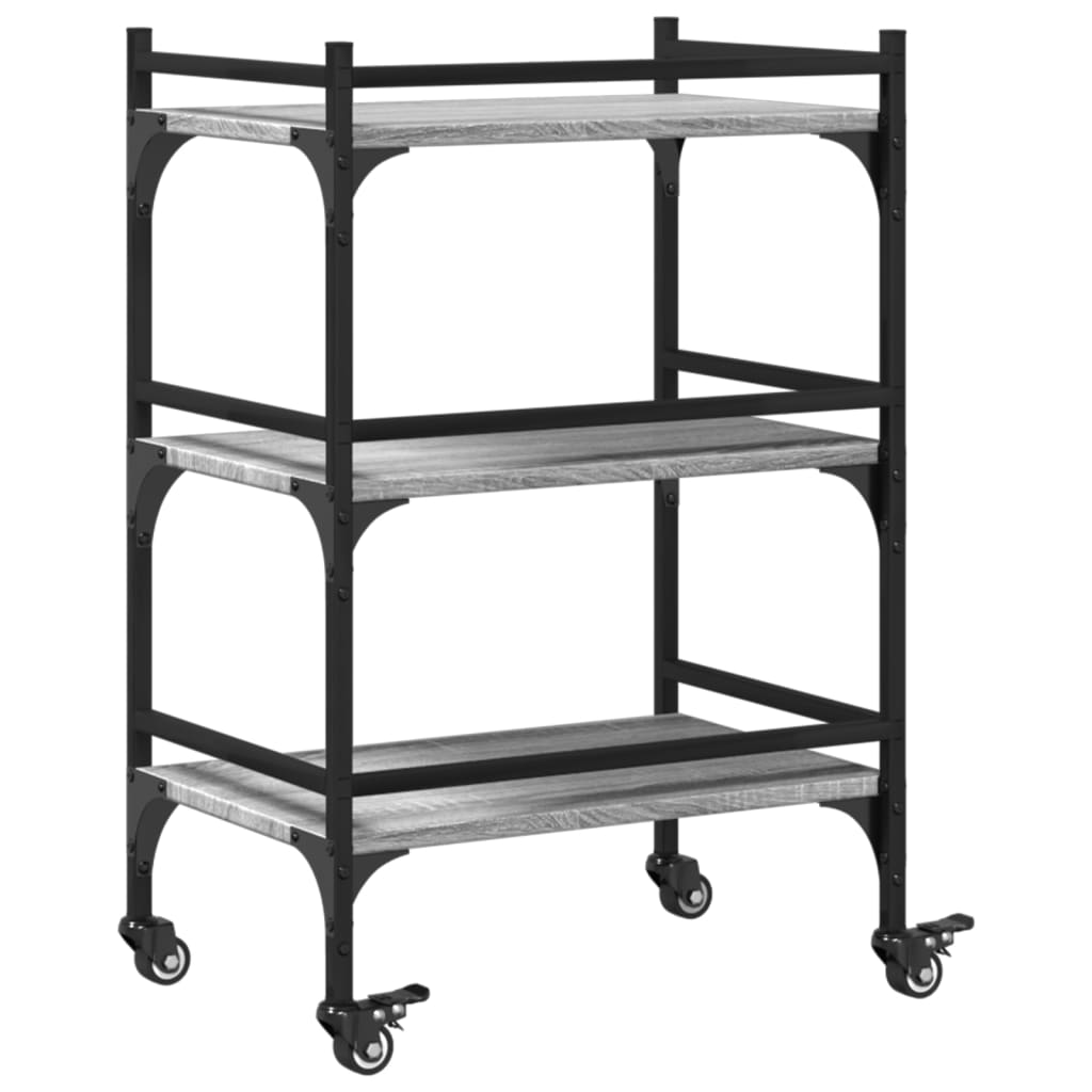 Kitchen Trolley Grey Sonoma 50 x 35 x 75.5 cm Particleboard